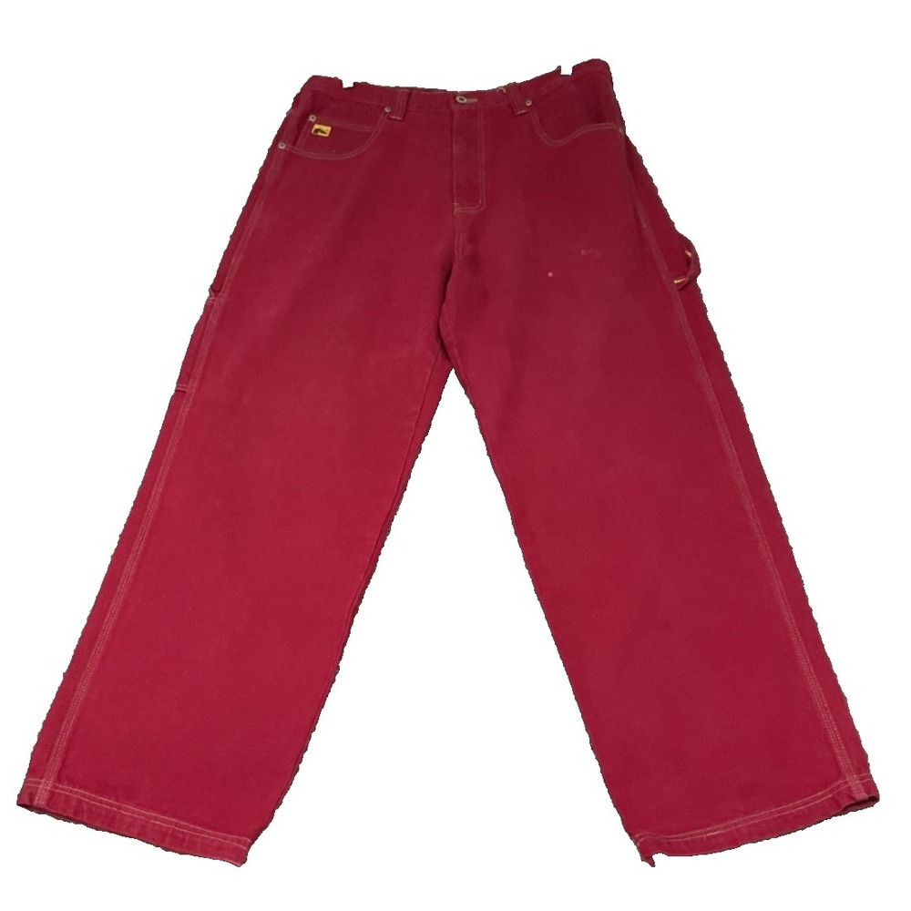VTG PJ Marks‎ Baggy Red Distressed Loose Fit Hip Hop Carpenter Urban Fashion 36W